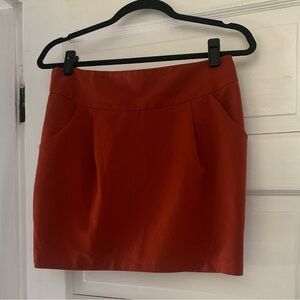 Oodji Burnt Umber Orange Mini Skirt Lined Pockets Size 38 Small/Medium